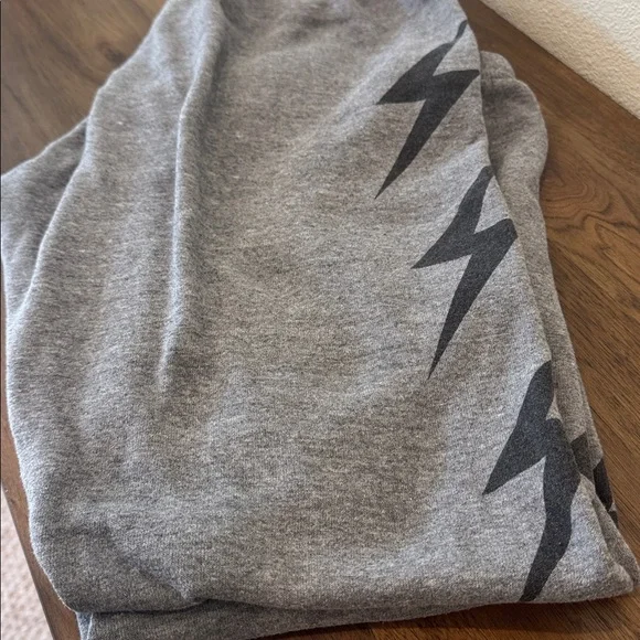 Aviator Nation Charcoal Joggers with Lightning Bolts in adult unisex size large - Picture 6 of 6